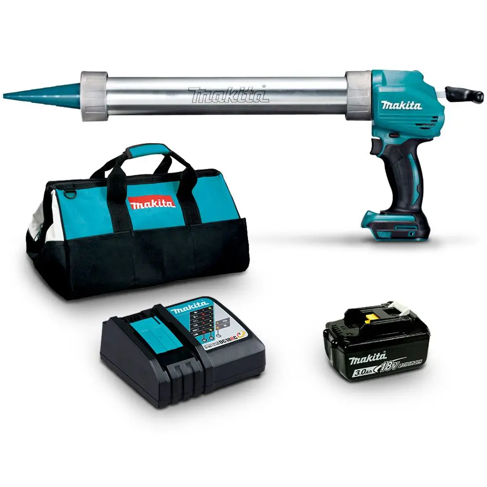 MAKITA 18V 600ML 1 x 3.0Ah Caulking Gun w. Charger & Bag DCG180FBX1