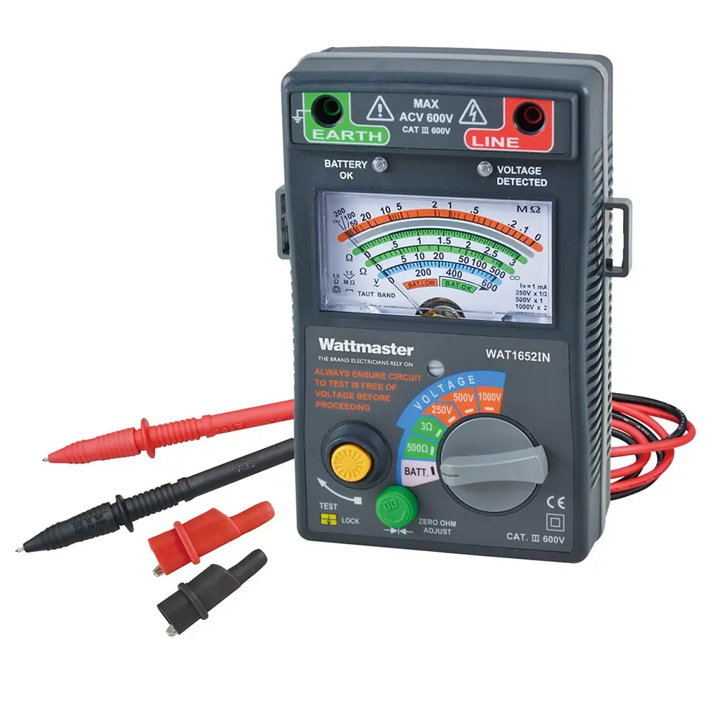 WATTMASTER 600V Analogue Insulation Tester WAT1652IN