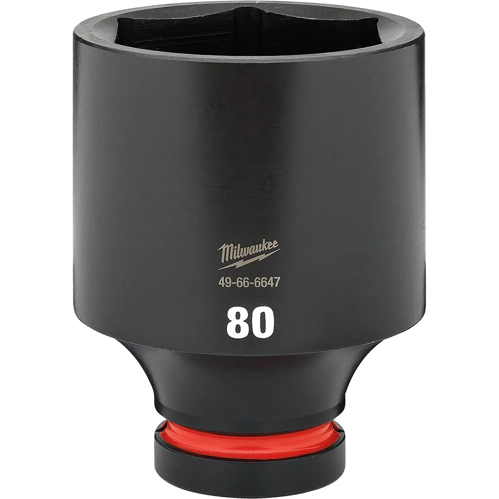 MILWAUKEE SHOCKWAVE 1inch Drive 80mm Deep 6 Point Impact Socket 49666647