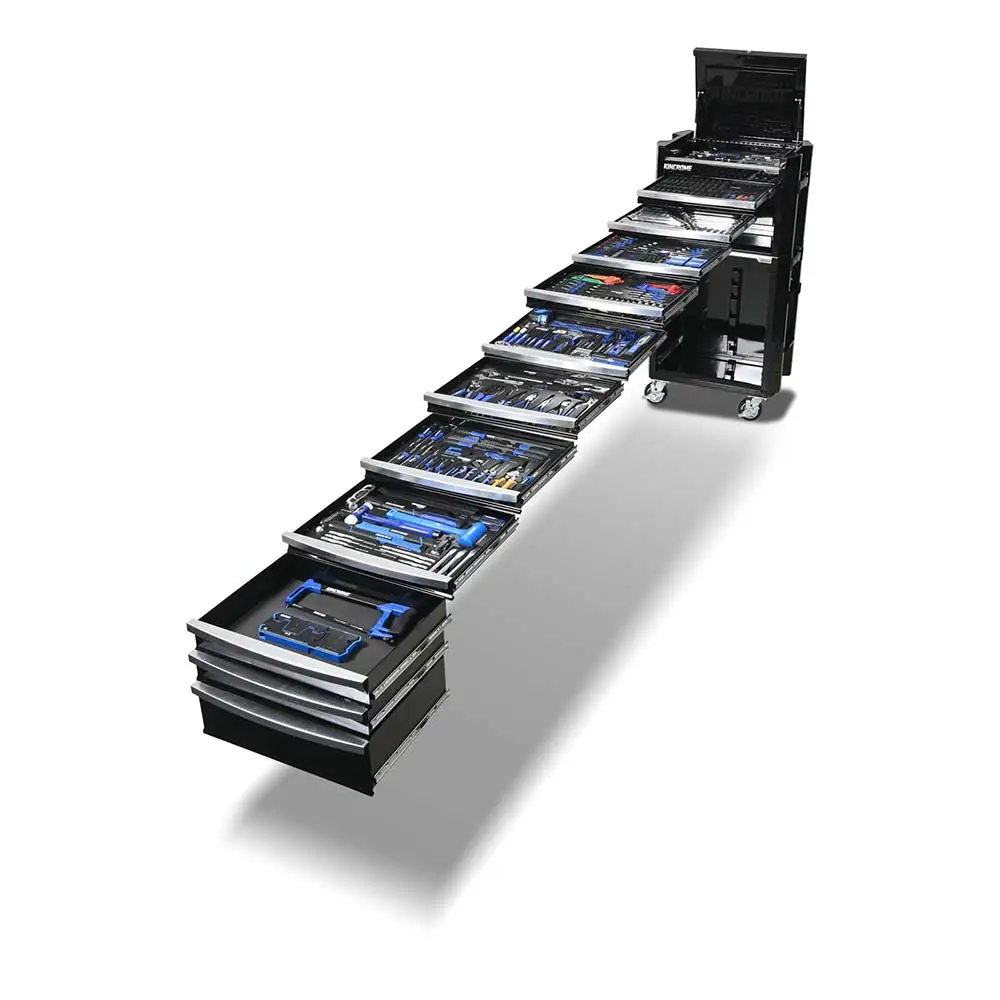 KINCROME 29" 11 Drawer Contour Workshop Tool Kit Black - 554 Piece K1955B