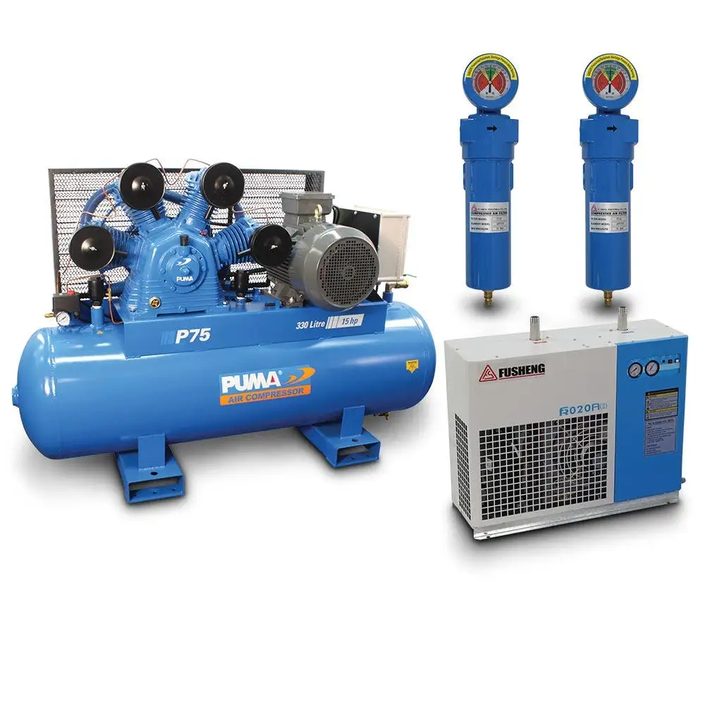 PUMA Air Compressor 15HP & 2400L/min Dryer Professional Kit PUP75415VPKG