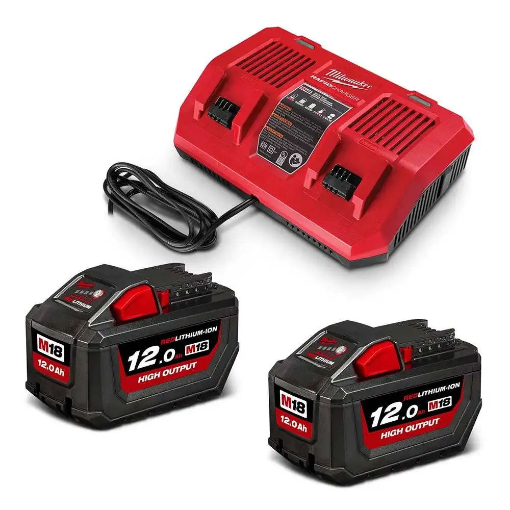 MILWAUKEE 18V REDLITHIUM-ION HIGH OUTPUT 2 x 12.0Ah Dual Bay Starter Pack M18HOSPD122B
