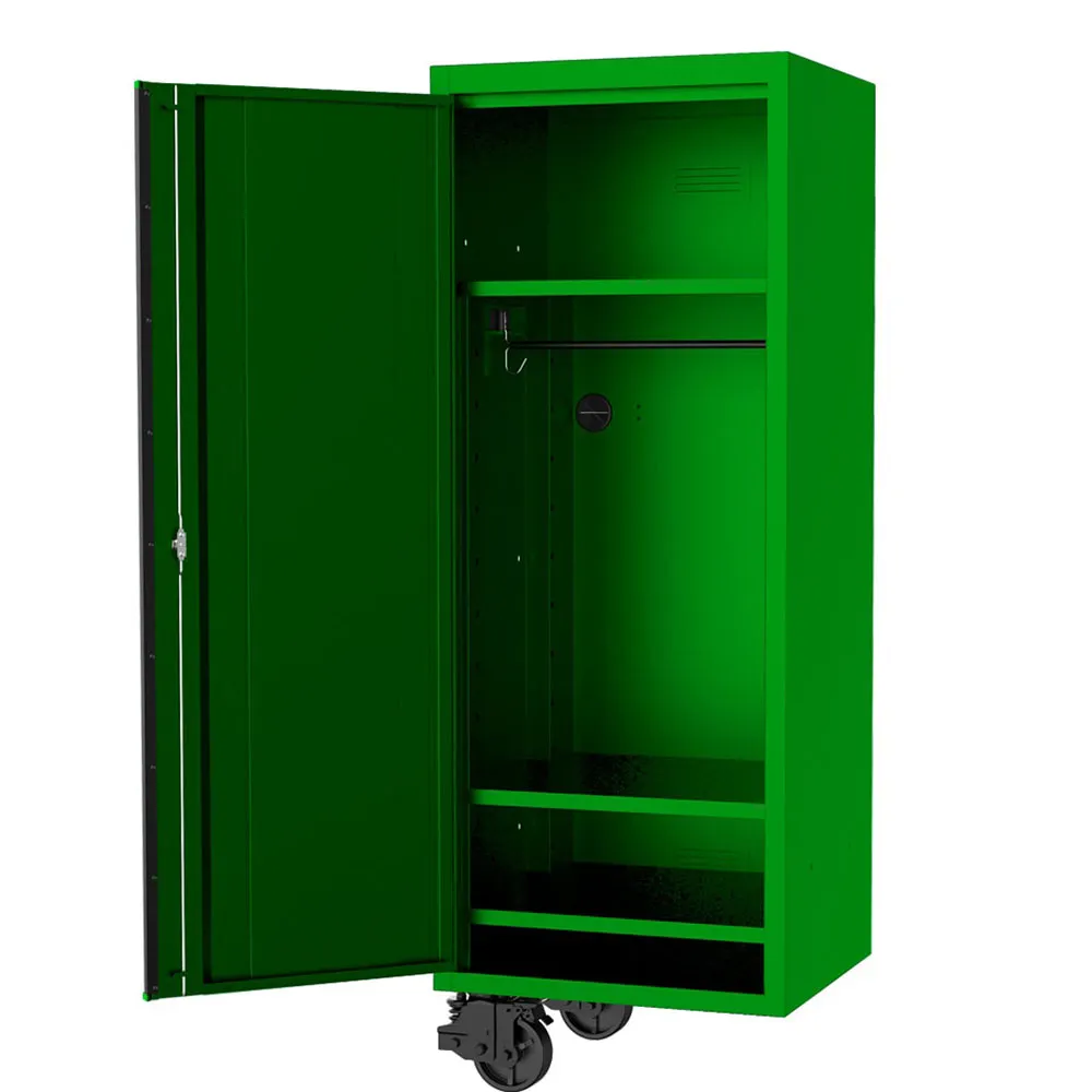 SP TOOLS 27inch USA Sumo Series Side Cabinet - 3 Fixed Shelves & Clothes Hang Rail - Green/Black SP44885G