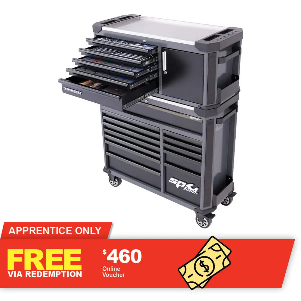 SP TOOLS 345 Piece Metric/SAE 18 Drawer Diamond Black Tool Kit SP52384DX