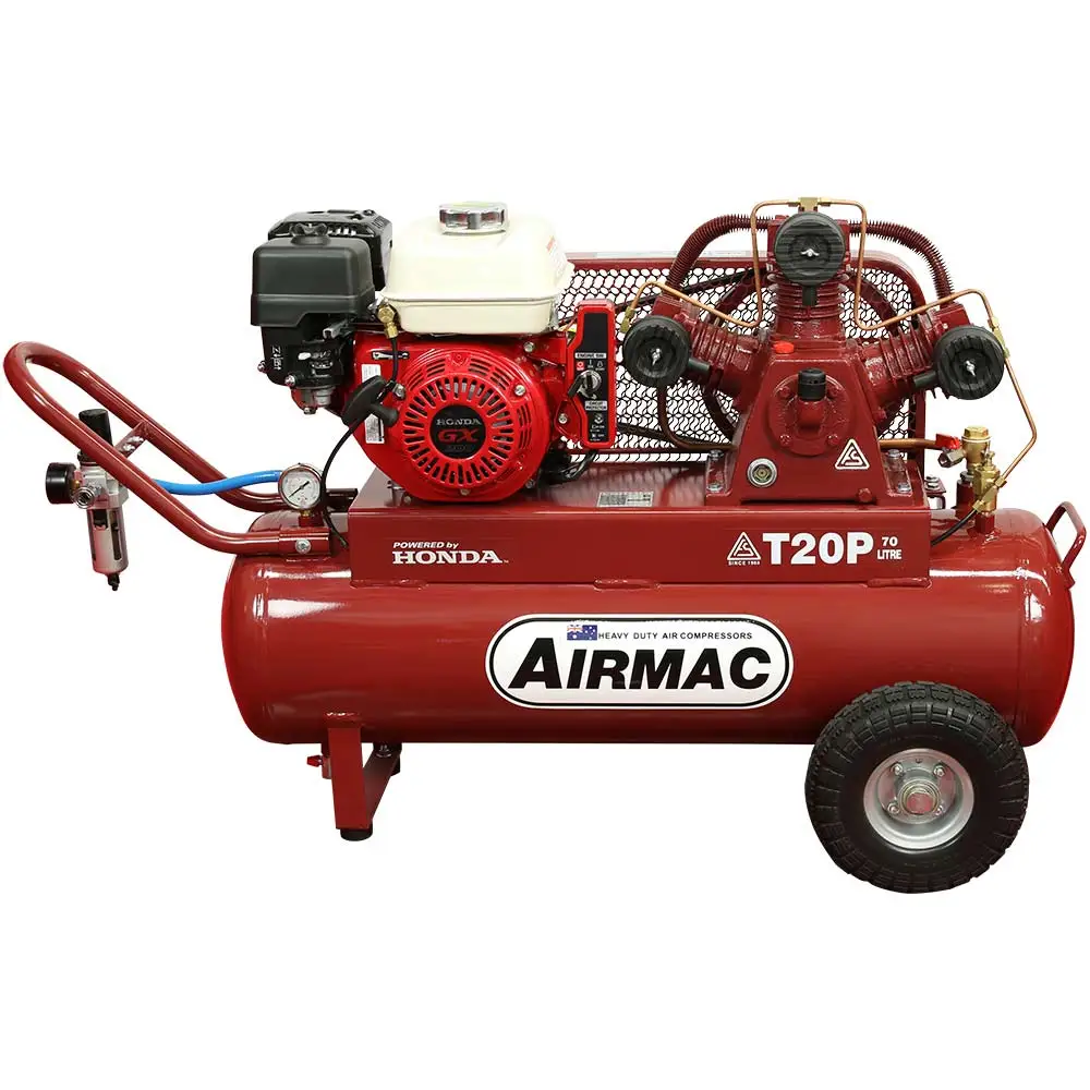 AIRMAC 6.5hp 70l 320 L/Min Honda Petrol Electric Start Air Compressor AM T20P-H ES