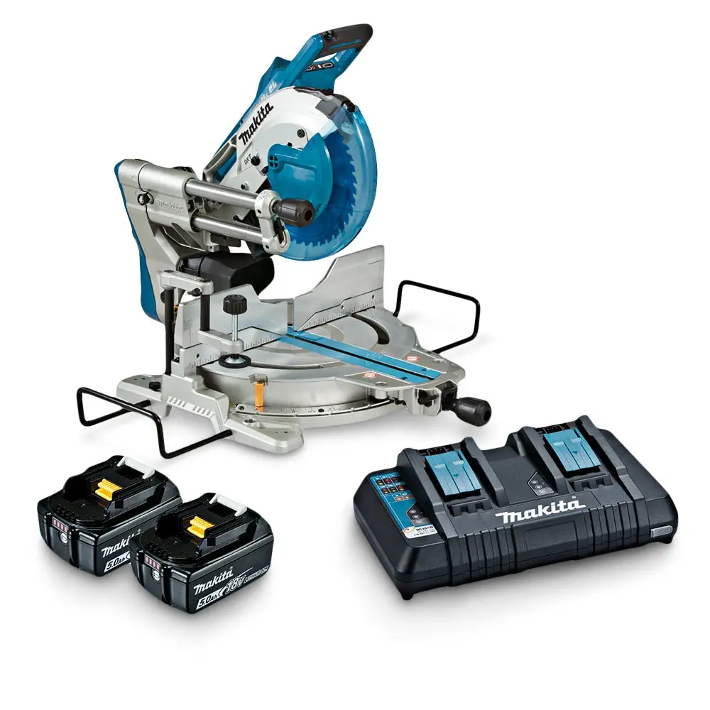 MAKITA 18Vx2 Brushless AWS 2 x 5.0Ah 260mm Slide Compound Mitre Saw Kit DLS111PT2