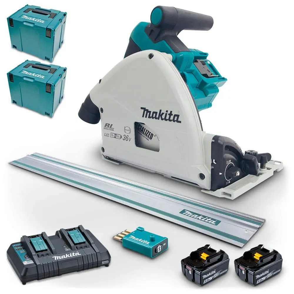MAKITA 18Vx2 Brushless AWS 2 x 5.0Ah 165mm Plunge Cut Circular Saw Kit DSP601PT2JUT
