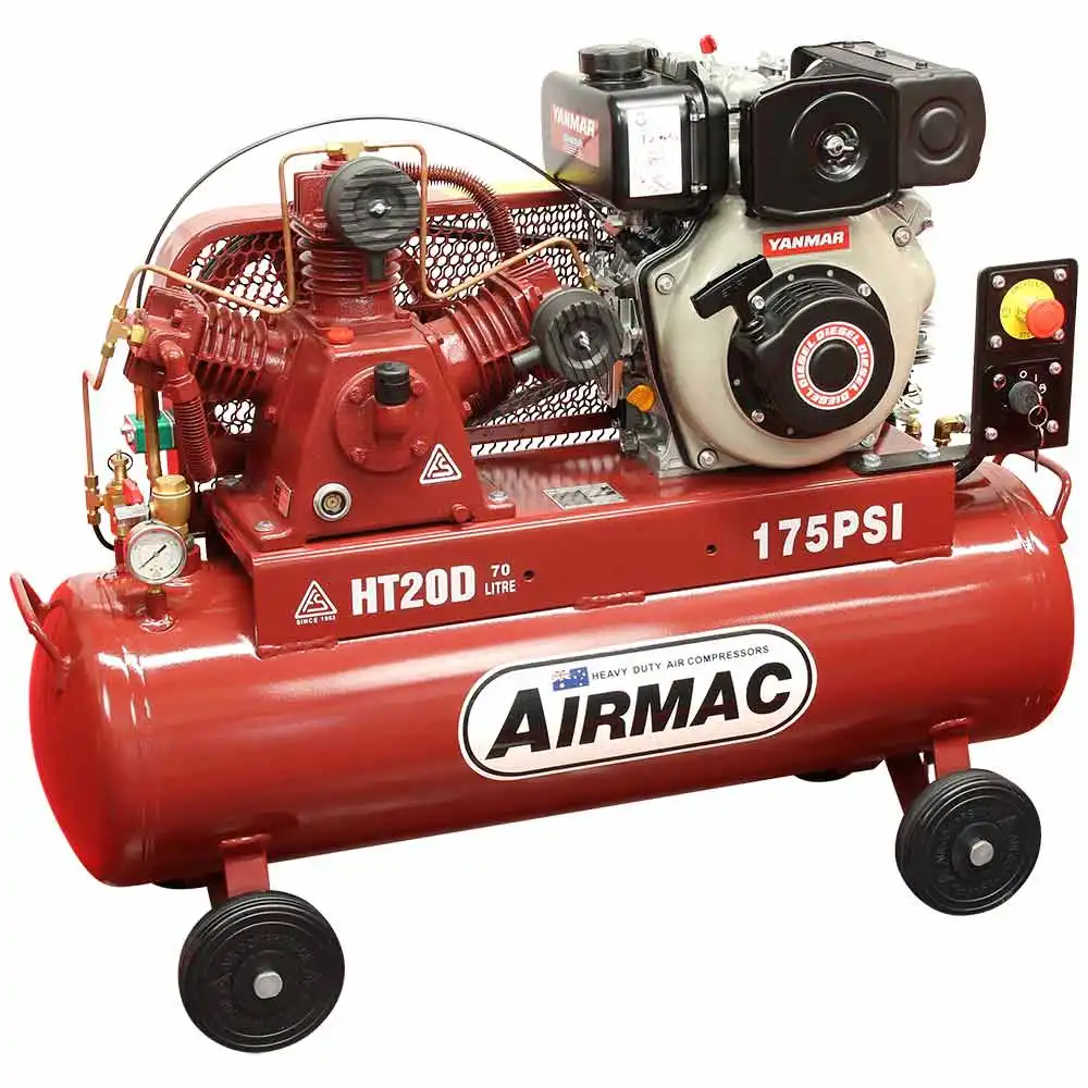AIRMAC 4.7hp 70l 265l/Min Electric Start Yanmar Diesel Air Compressor AM HT20D ES