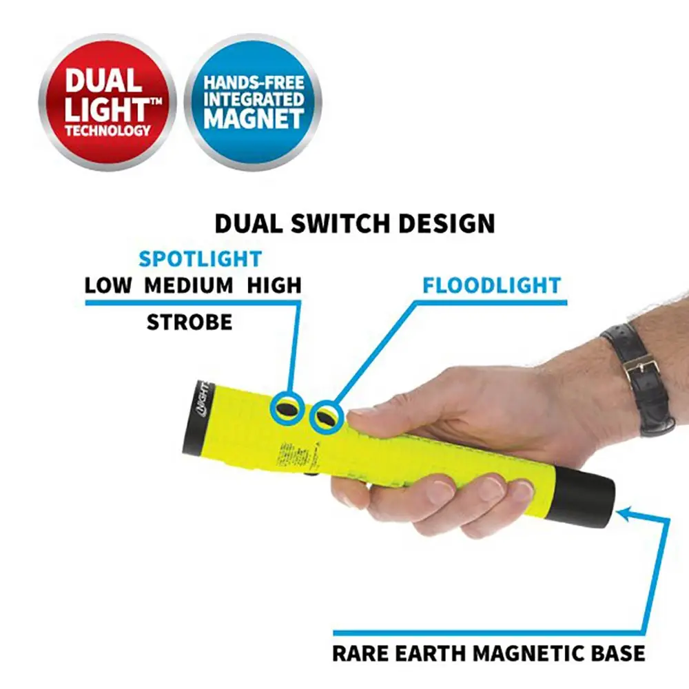 NIGHTSTICK IS Zone 1 Magnet Rechargable Duel-Light Torch LXPR-5542GMX