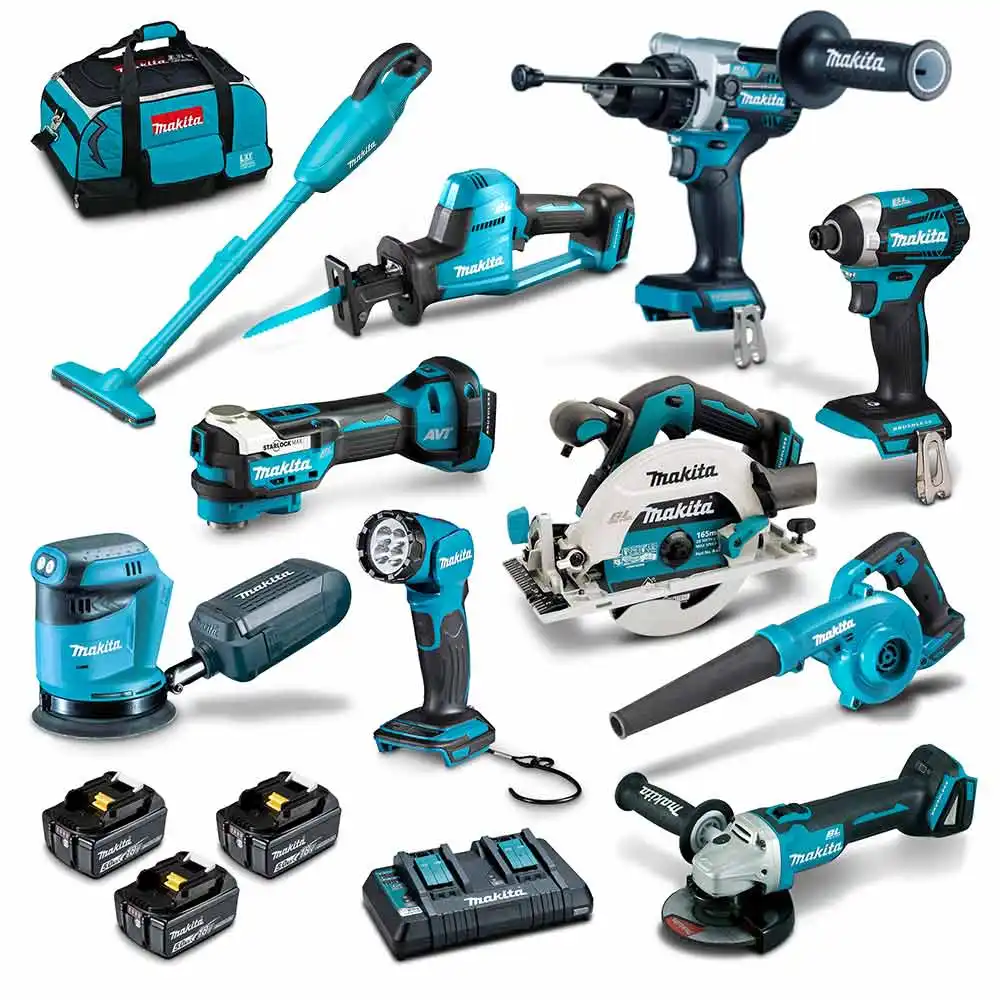 MAKITA 18V Max Brushless 10 Piece 3 x 5.0Ah Combo Kit DLX1061TX1