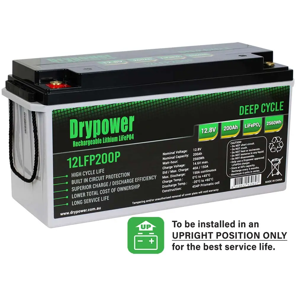 DRYPOWER 12V 200Ah Lithium Battery HB08-12LFP200P
