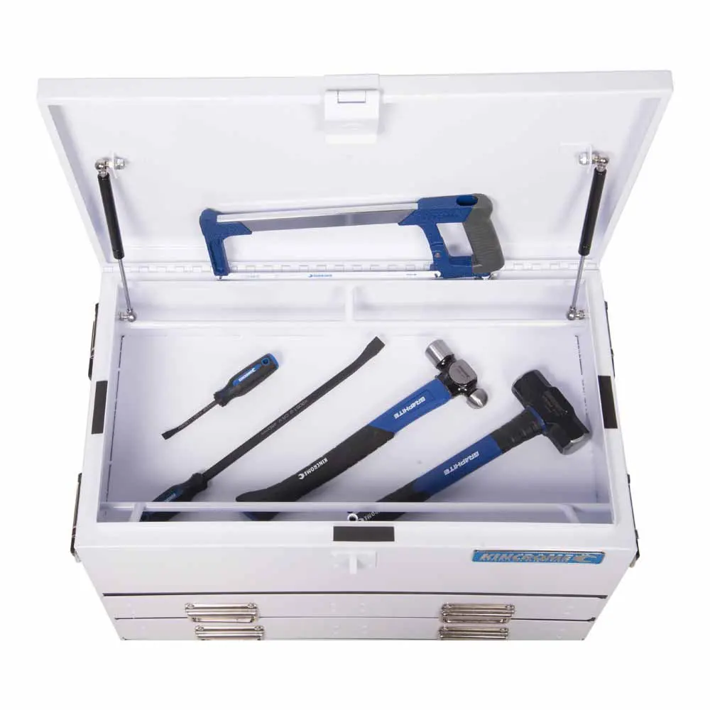 KINCROME 219 Piece 1/4, 3/8 And 1/2 Inch Drive Truck Box Tool Kit White K1258W
