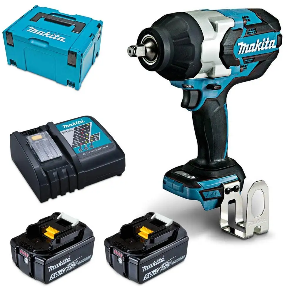MAKITA 18V Brushless 2 x 5.0Ah 1/2inch Impact Wrench Kit DTW1002RTJ