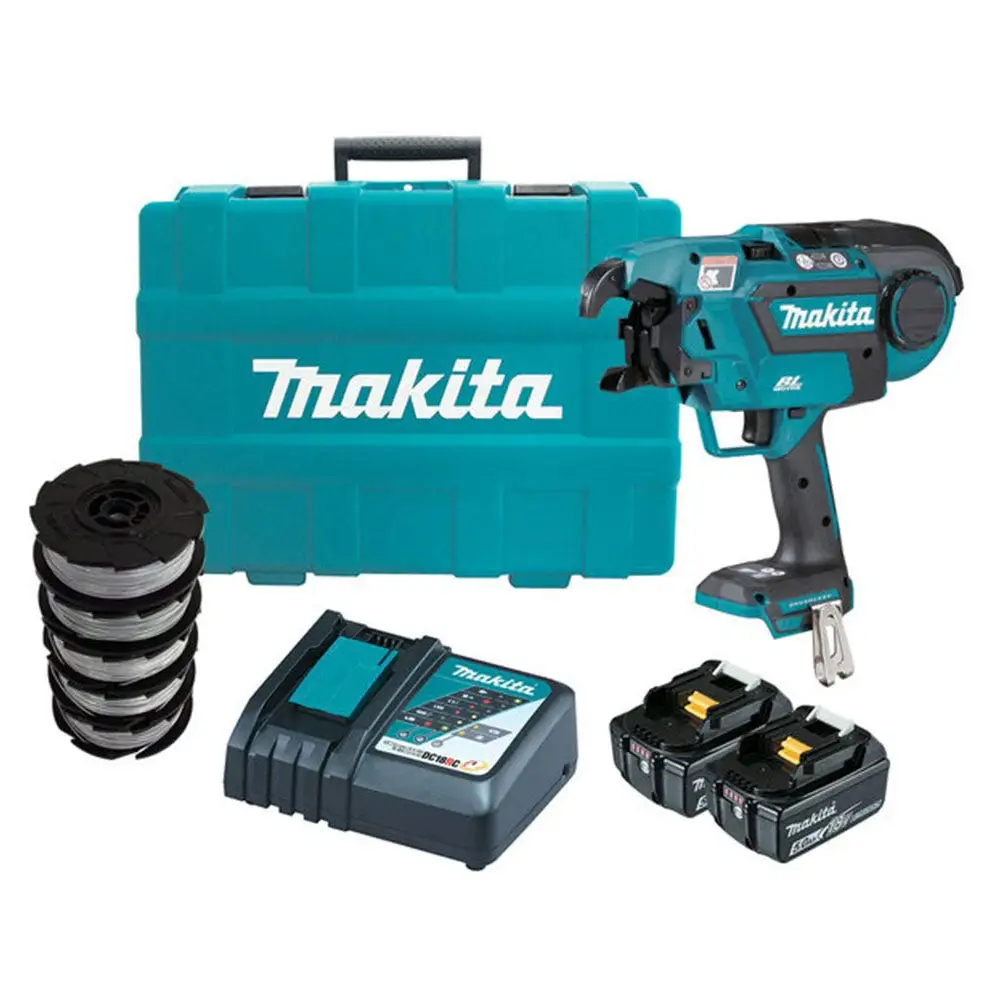 MAKITA 18V Brushless 2 x 5.0Ah Rebar Tying Tool Kit DTR180RTX1