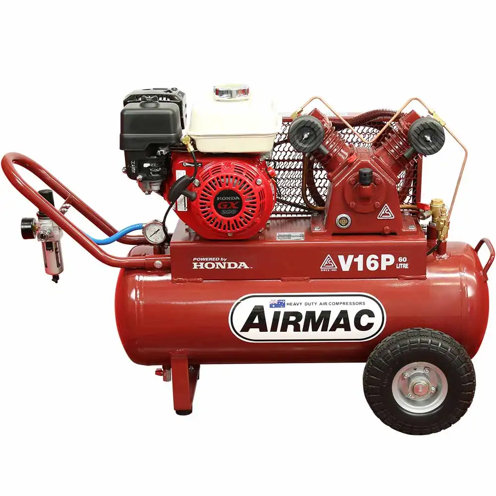 AIRMAC 6.5hp 60l 195 L/Min Honda Petrol Air Compressor AM V16P-H