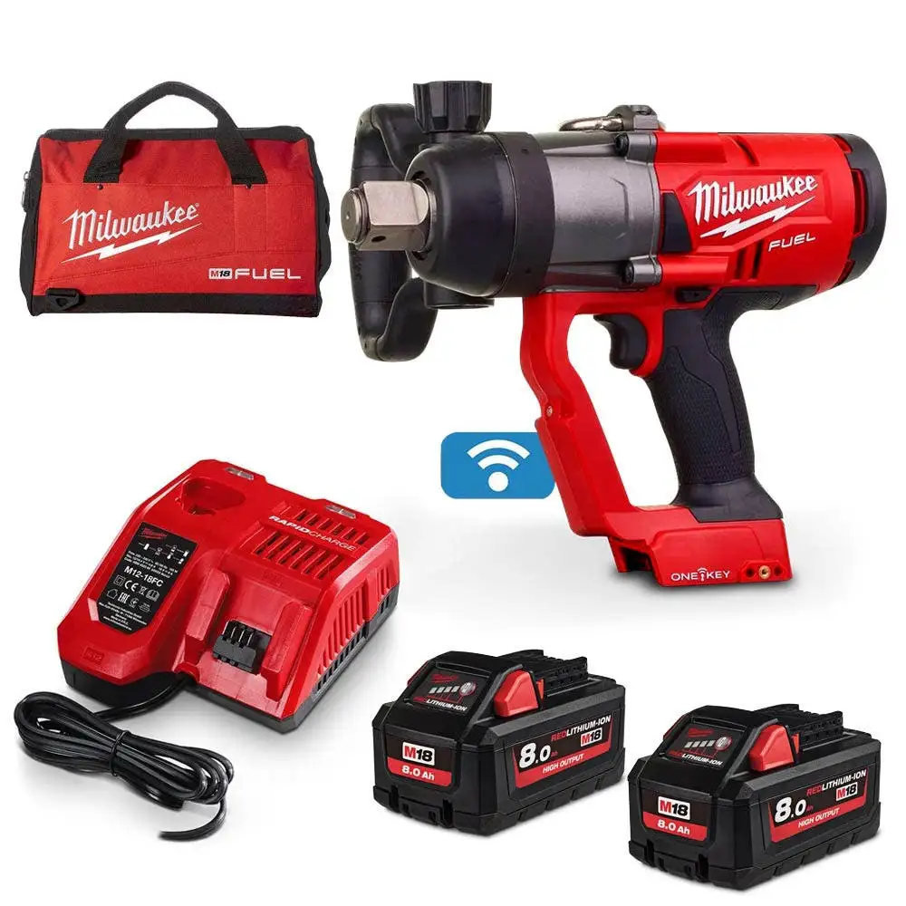 MILWAUKEE 18V FUEL ONE-KEY 2 x 8.0Ah Impact Wrench Kit M18ONEFHIWF1-802B