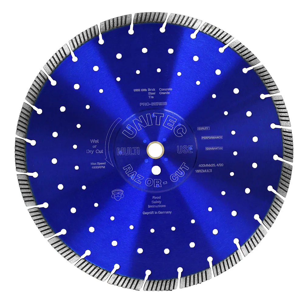 UNITEC 400mm Segmented Diamond Blade for General Purpose Cutting - RAZORCUT U-16RZMULTI