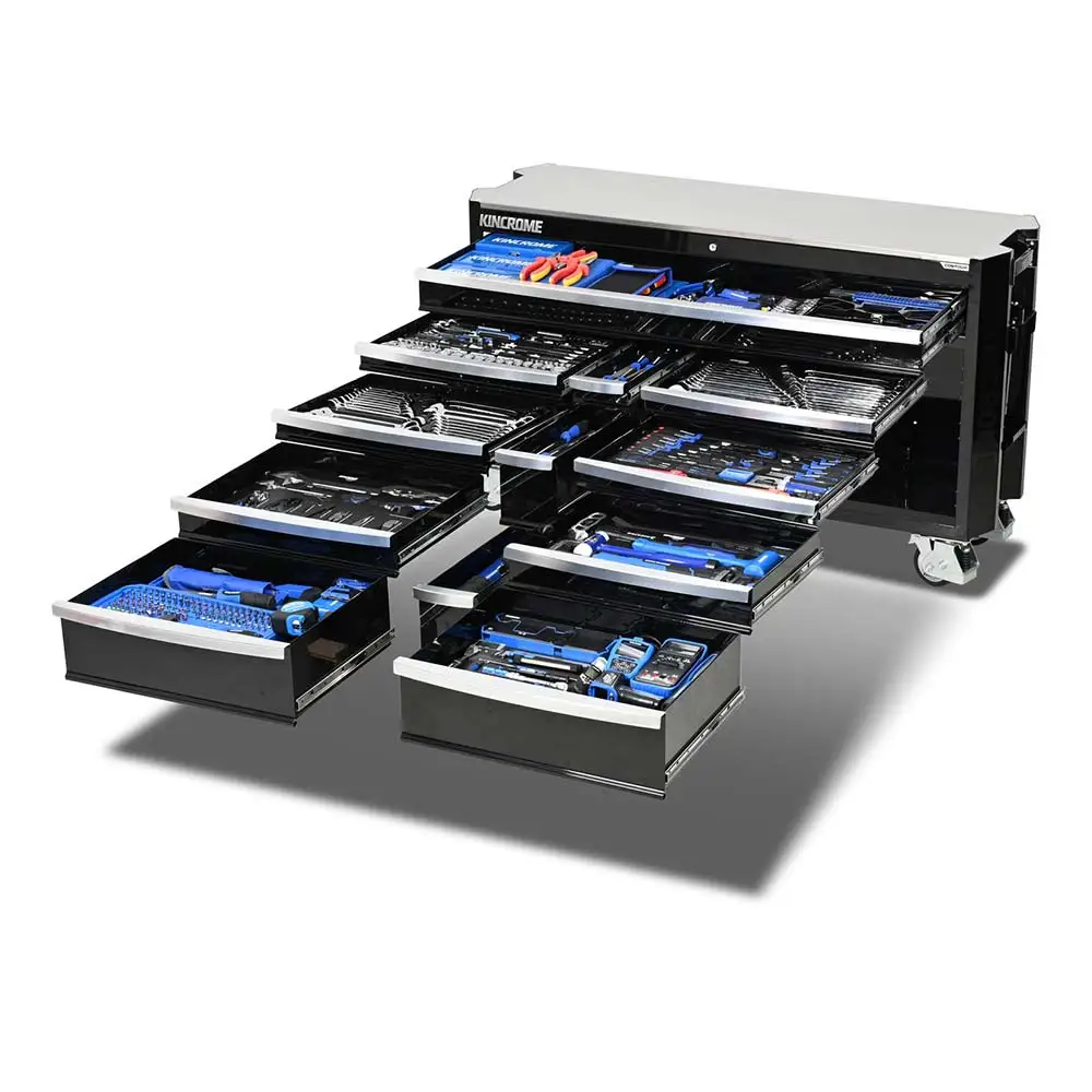 KINCROME 60" 12 Drawer Contour Trolley Tool Kit Black - 868 Piece K1964B