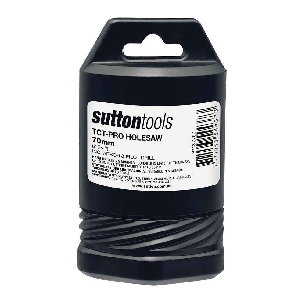 SUTTON 70mm TCT Metal Holesaw w/ Arbor - DEEP CUT H1130700