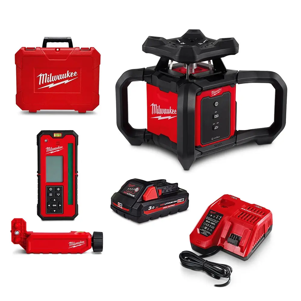 MILWAUKEE 18V Horizontal Rotary Laser 610m (2000') Red Kit M18RL610-301C