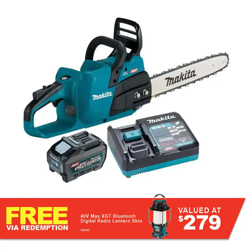 MAKITA 40V Brushless 1 Piece 1 x 5.0Ah 400mm Chainsaw Kit UC026GT101