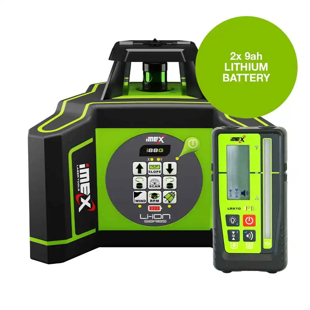 IMEX 600m Green Beam Rotary Laser Level with mm-Receiver 012-I88G
