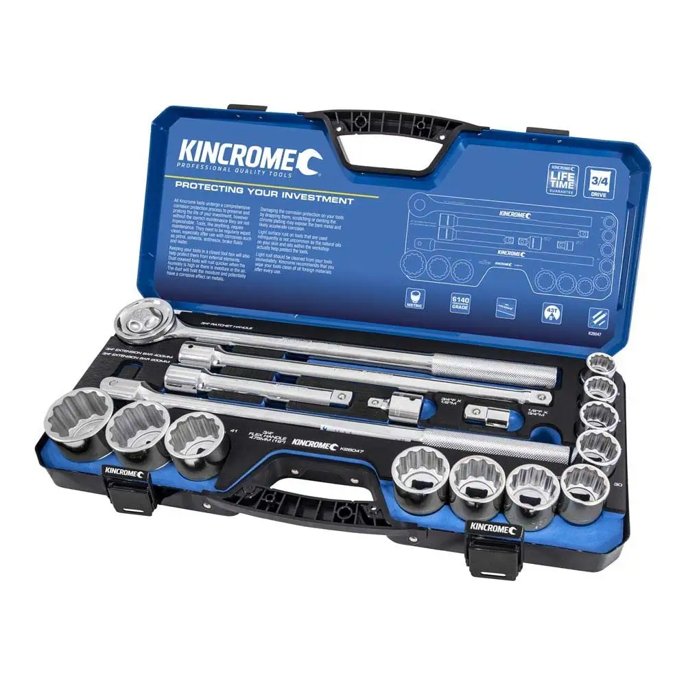 KINCROME 3/4inch Drive Socket Set - 17 Piece K28047
