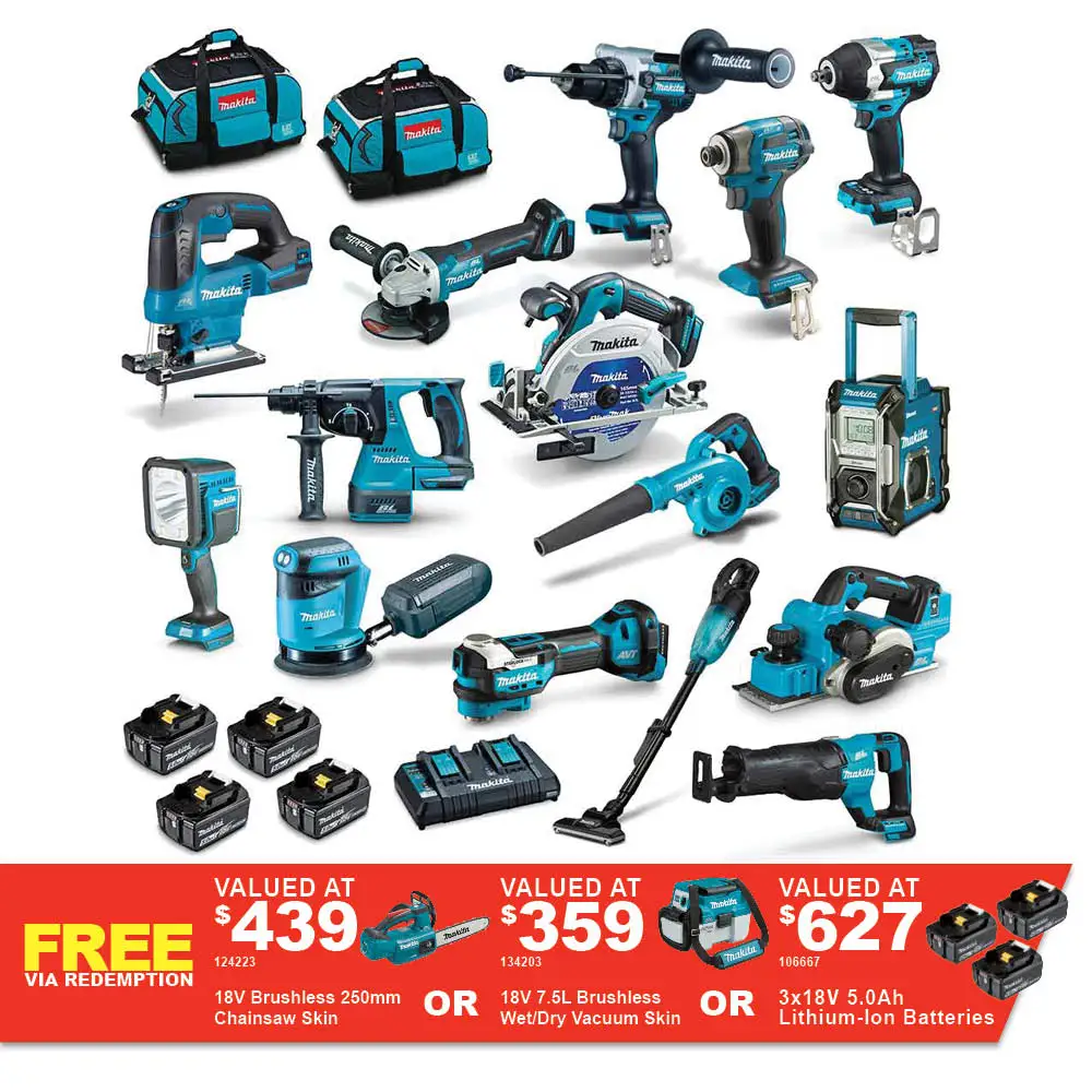 MAKITA 18V Brushless 15 Piece 4 x 5.0AH Combo Kit DLX1514TX1
