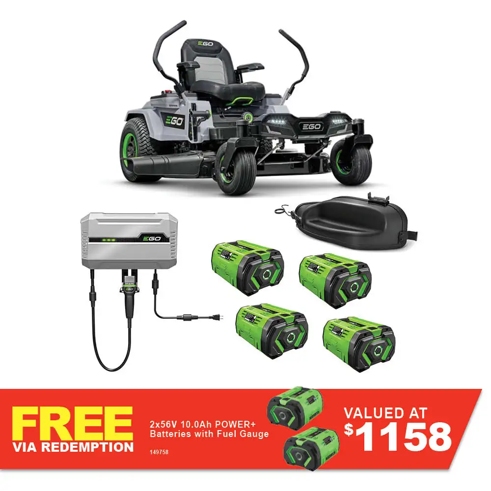 EGO POWER+ 56V 4 x 10Ah 107cm Z6 ZERO Turn Riding Mower Kit ZT4204E-L