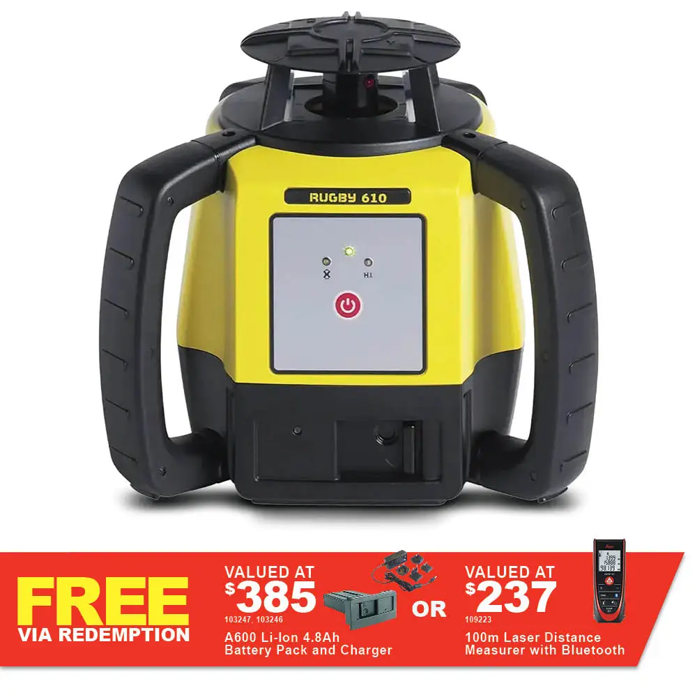 LEICA Rugby 610 Laser Level With Rod-Eye 160 Digital LG6008616