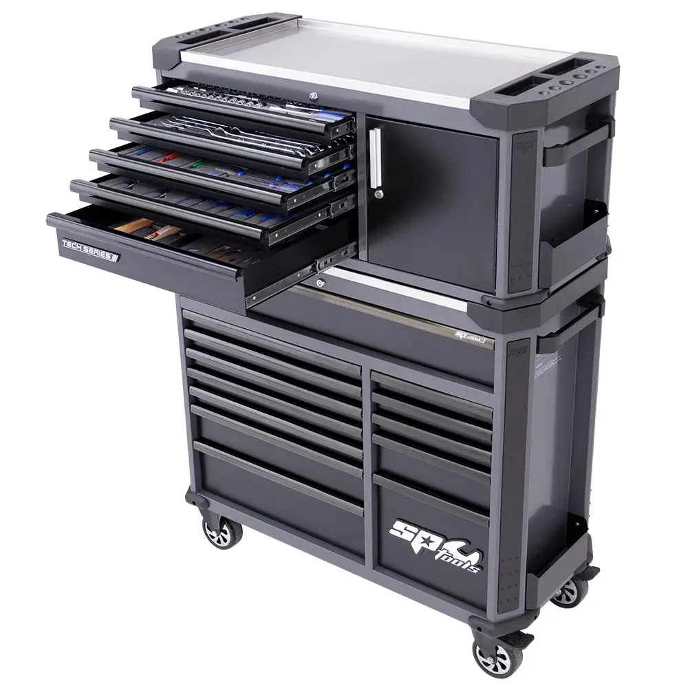 SP TOOLS 345 Piece Metric/SAE 18 Drawer Diamond Black Tool Kit SP52384DX