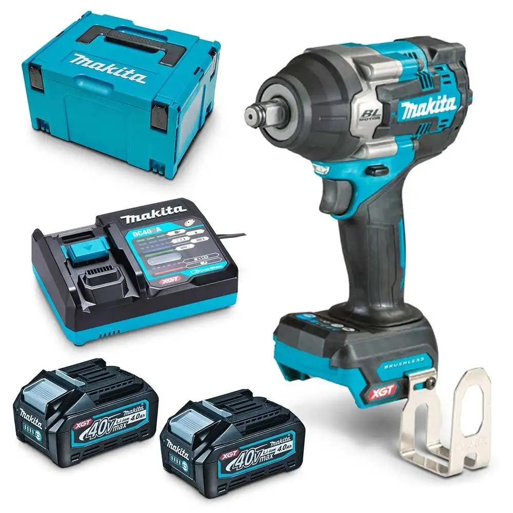 MAKITA 40V Max XGT Brushless 2 x 4.0Ah 1/2" Mid Torque Impact Wrench Kit TW007GM201