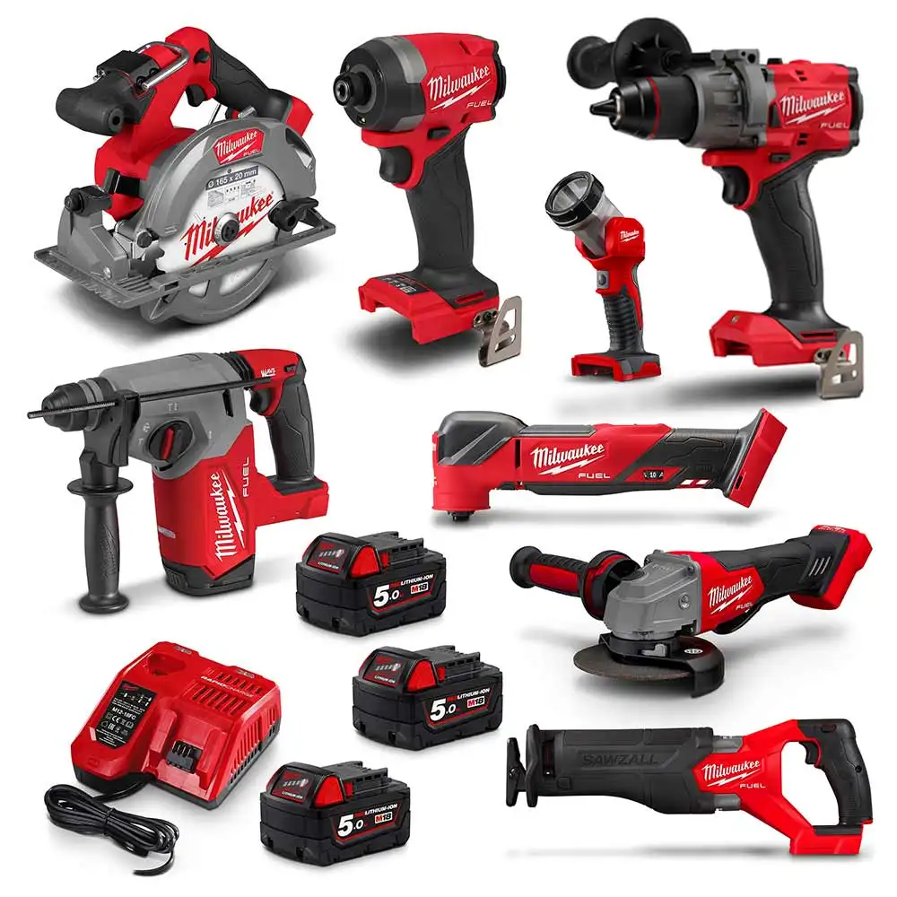 MILWAUKEE 18V FUEL 8 Piece 3x5.0Ah Combo Kit Power Pack M18FPP8A4503B