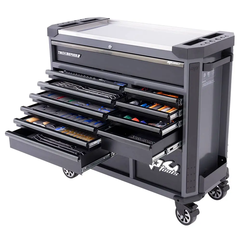 SP Tools Metric/SAE Diamond Black Roller Cabinet Tool Kit with EVA Trays - 369 Piece SP50765DX