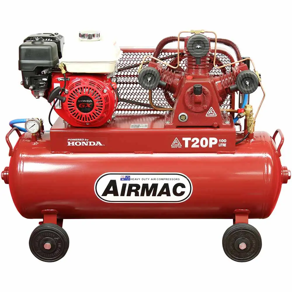 AIRMAC 6.5h 100l 320 L/Min 100l Honda Petrol Air Compressor AM T20P-100L