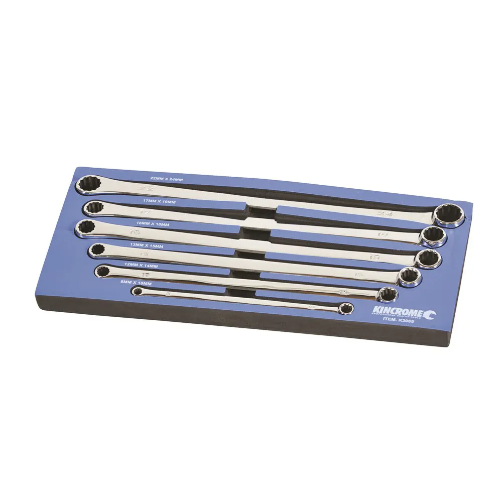 KINCROME 6 Piece 0 Degree Double Ring Spanner Set - Metric K3065