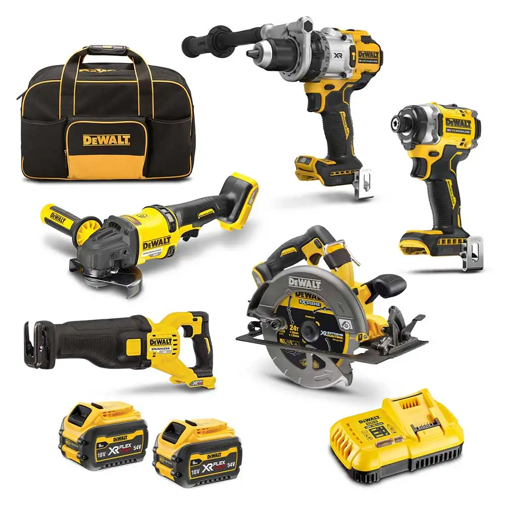 DEWALT 18V/54V Brushless 5 Piece 2 x 6.0Ah Combo Kit DCZ507T2-XE