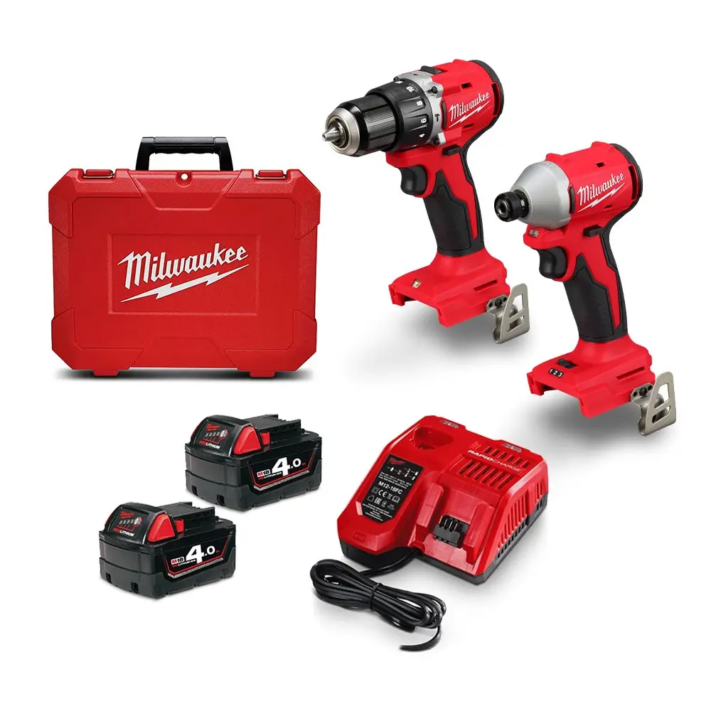 MILWAUKEE 18V Brushless 2 Piece 2 x 4.0Ah Combo Kit M18BLPP2D3402C