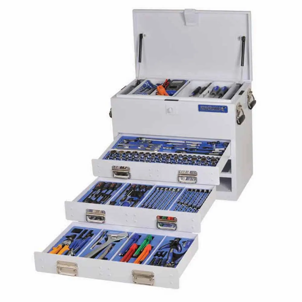 KINCROME 280 Piece 1/4, 3/8 & 1/2 Inch Drive Truck Box Tool Kit White K1255W