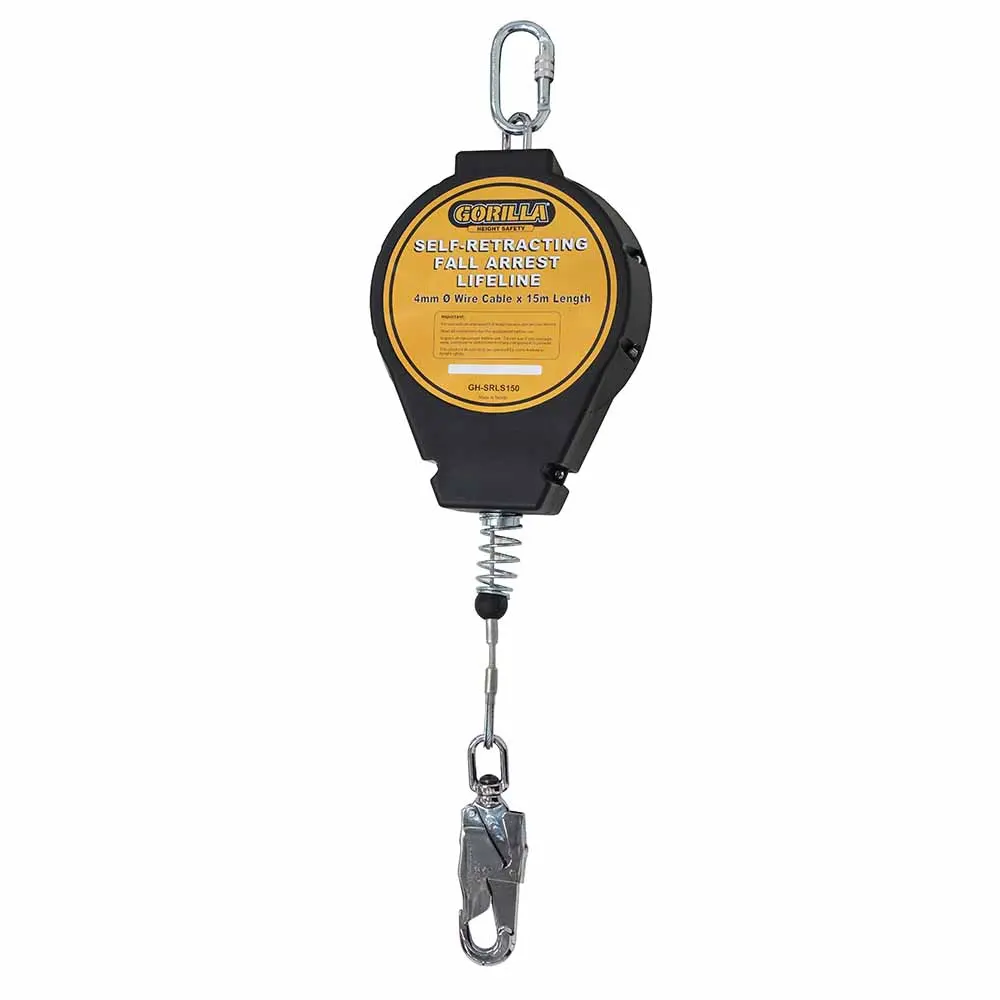 GORILLA 15M Steel Self-Retracting Wire Fall Arrest Line GH-SRLS150