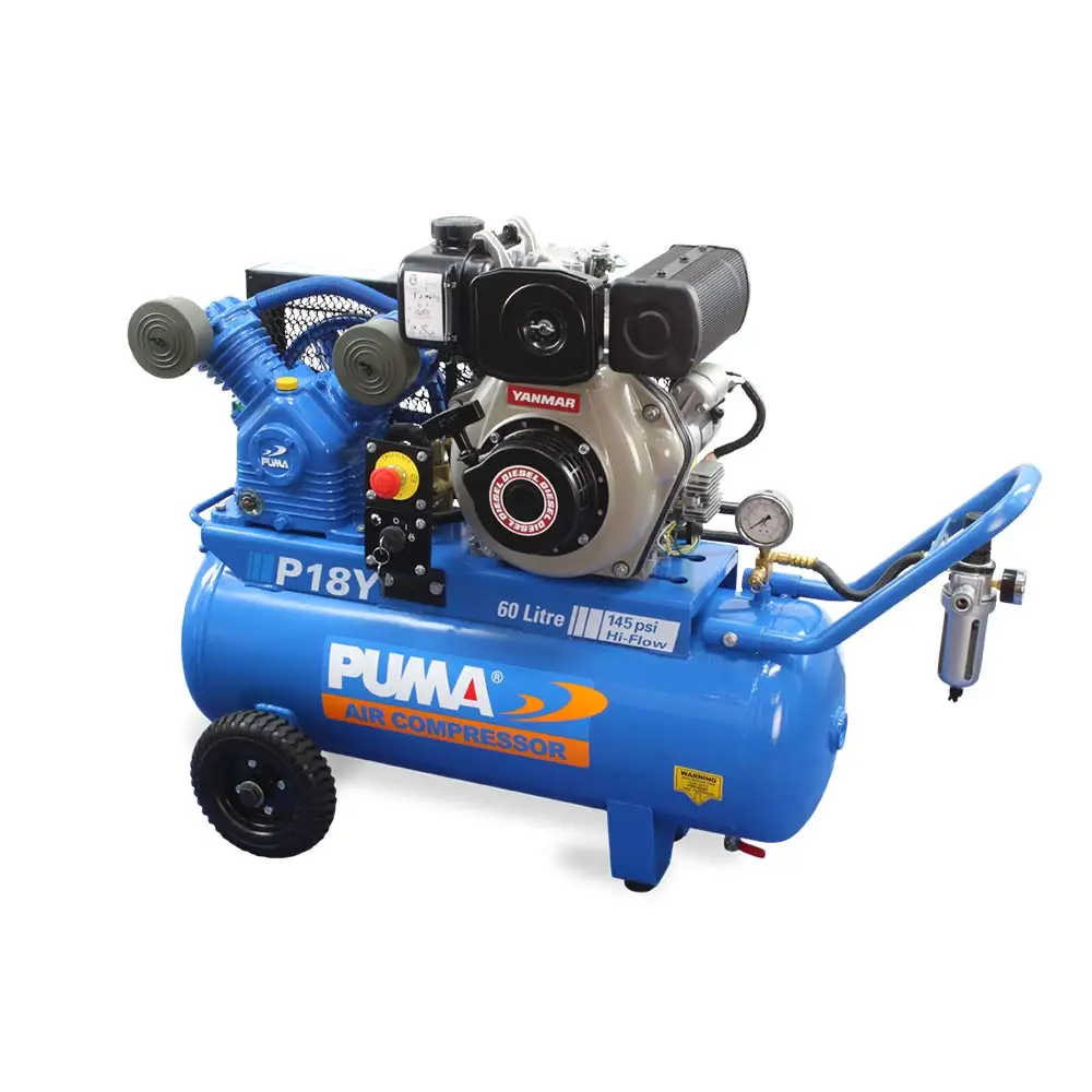 PUMA 4.7HP 350L/min Yanmar Diesel Electric Start Compressor PUP18YES