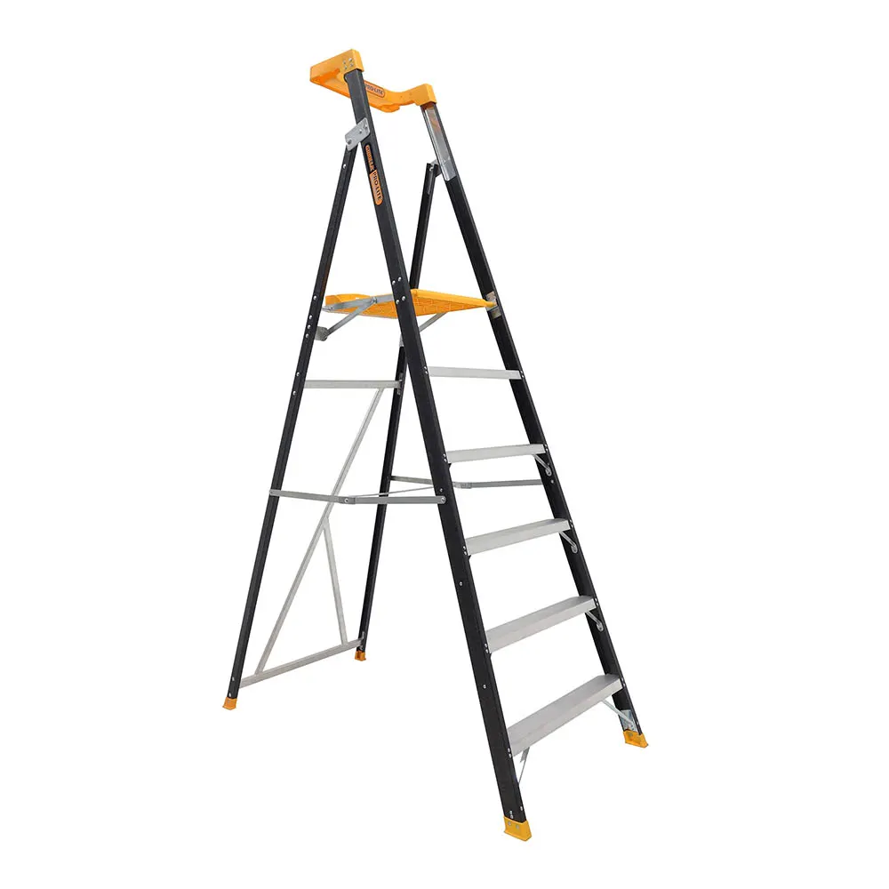 GORILLA 150kg Pro-Lite 6 Step Fibreglass Platform Ladder FPL006-PRO