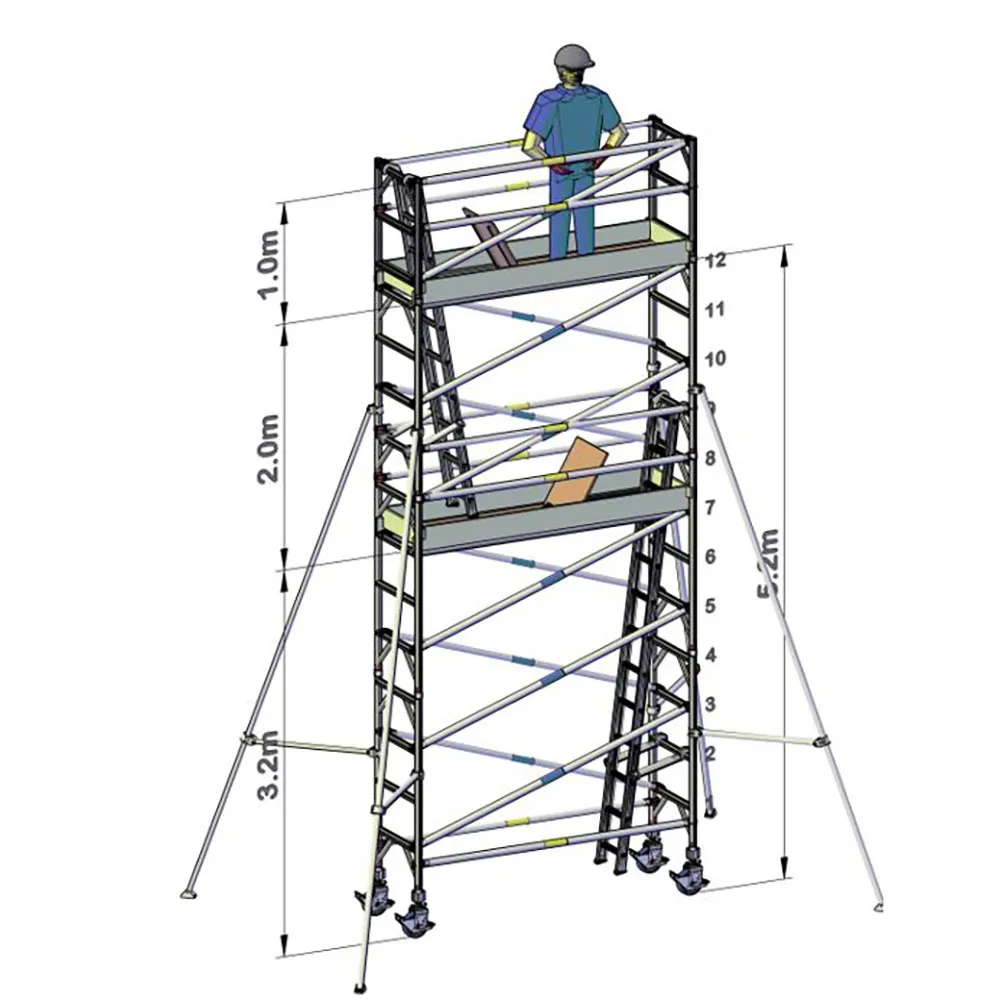 OLDFIELDS 5.2x2.4x0.7M D - 2 WD Scaffold Pro Series Mobile Tower TP07245202