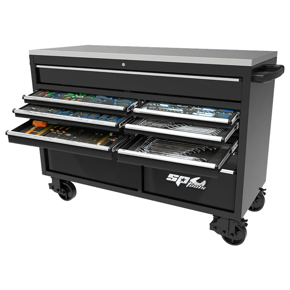 SP TOOLS 13 Drawer Metric/SAE USA Sumo Series Tool Kit Black/Chrome - 465 Piece SP50805