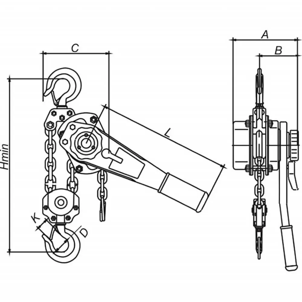 ITM 6t 1.5m Lift Heavy Duty Lever Hoist Load Limited TM9042-06001