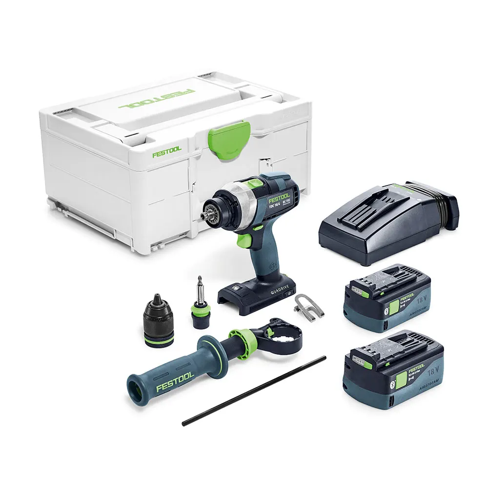 FESTOOL TDC 18V Cordless 4 Speed Drill 5.0Ah Bluetooth Set in Systainer 578285