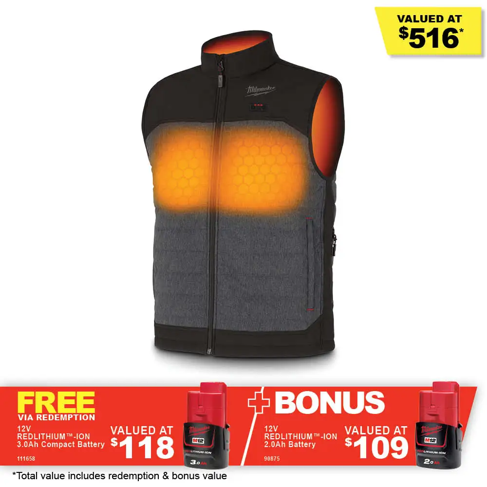MILWAUKEE 12V AXIS Heated Vest Grey M12AHVGRY0