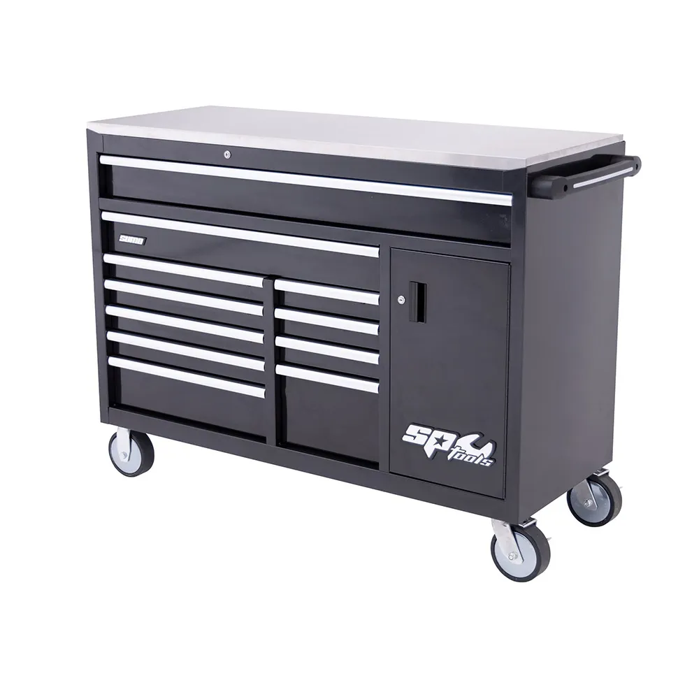 SP TOOLS Sumo Series Roller Cabinet - Black/Chrome Handle - 12 Drawer SP40095