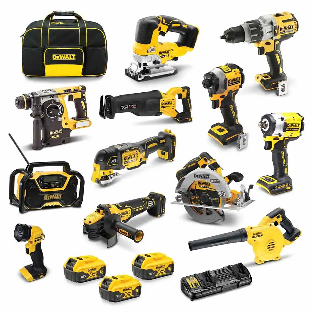 DEWALT 18V XR Brushless 12 Piece 3 x 5.0Ah Combo Kit DCZ1201P3-XE