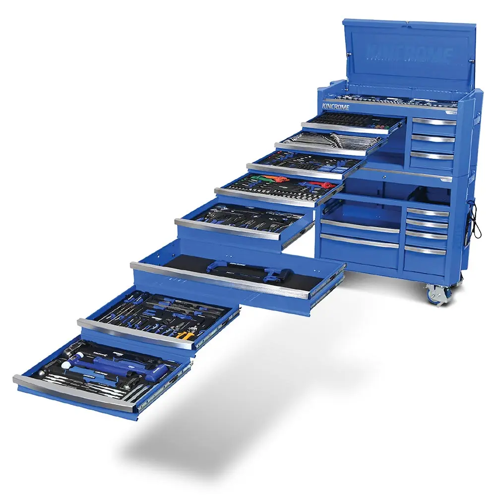 KINCROME Contour TFL Tool Trolley 595 Piece 17 Drawer Blue P1826